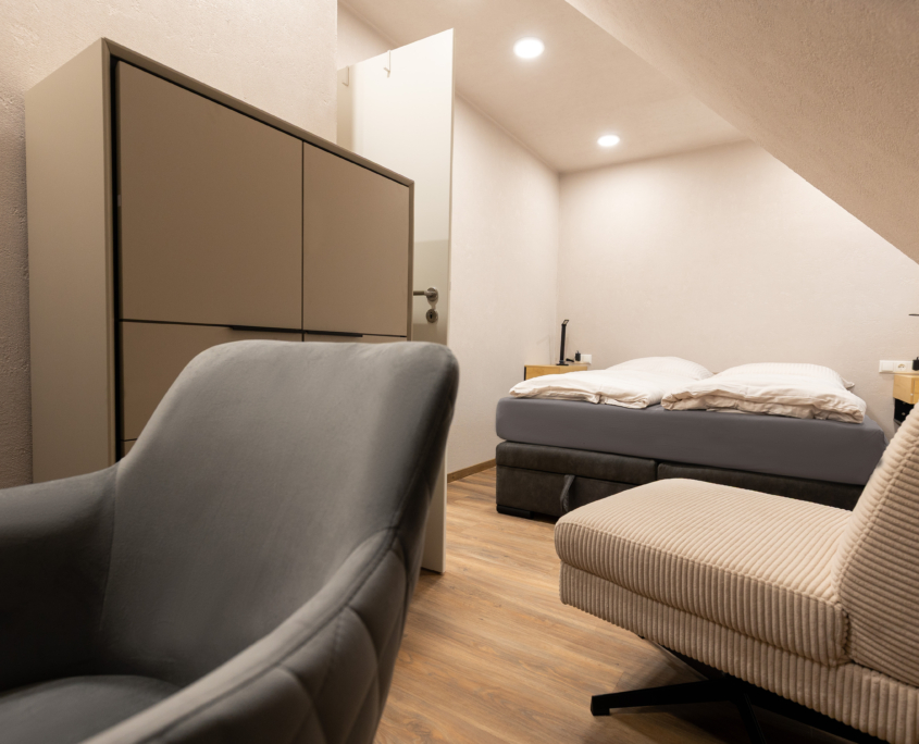 Blick ins Schlafzimmer